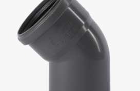 Отвод PP-H серая Дн 125 45гр б/нап в/к Ostendorf HT HTB