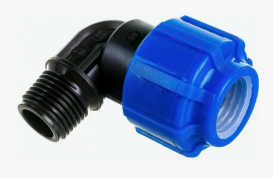 Отвод ПЭ компрессионный Дн 50-2" 90гр Ру-16 НР (НАР) VALFEX
