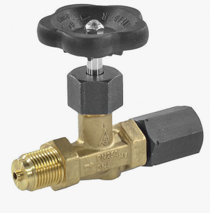 Клапан игольчатый латунный Ду-15 (1/2") Ру-25 ВР-НР (ВН-НАР) G1/2" без фланца с маховиком Росма