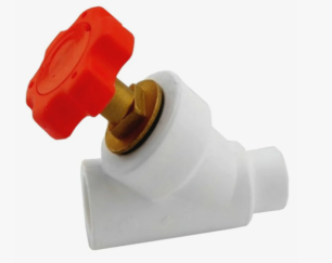 Клапан запорный (вентиль) PP-R серый Дн 20-1/2" Ру-25 НР (НАР) угловой для радиатора VALFEX
