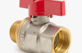 Кран латунный Ду-20 (3/4") Ру-30 ВР (ВН) муфтовый никель полнопроходной бабочка Aquasfera Euro 1002